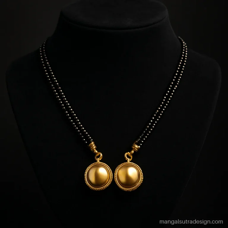 7 gram mangalsutra design with two 9 mm gold vati cups on a short double strand