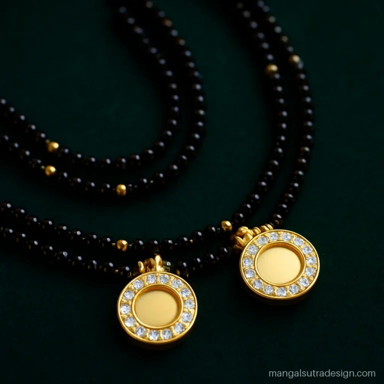 AD mangalsutra with gold plated vati cups edged with small CZ stones